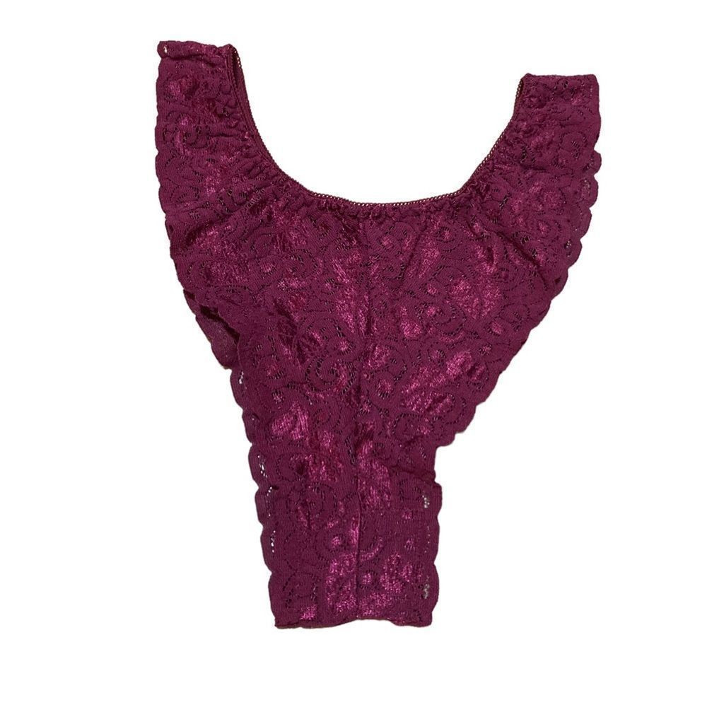 GIA burgundy lace cheeky thong one size - Picture 2 of 11
